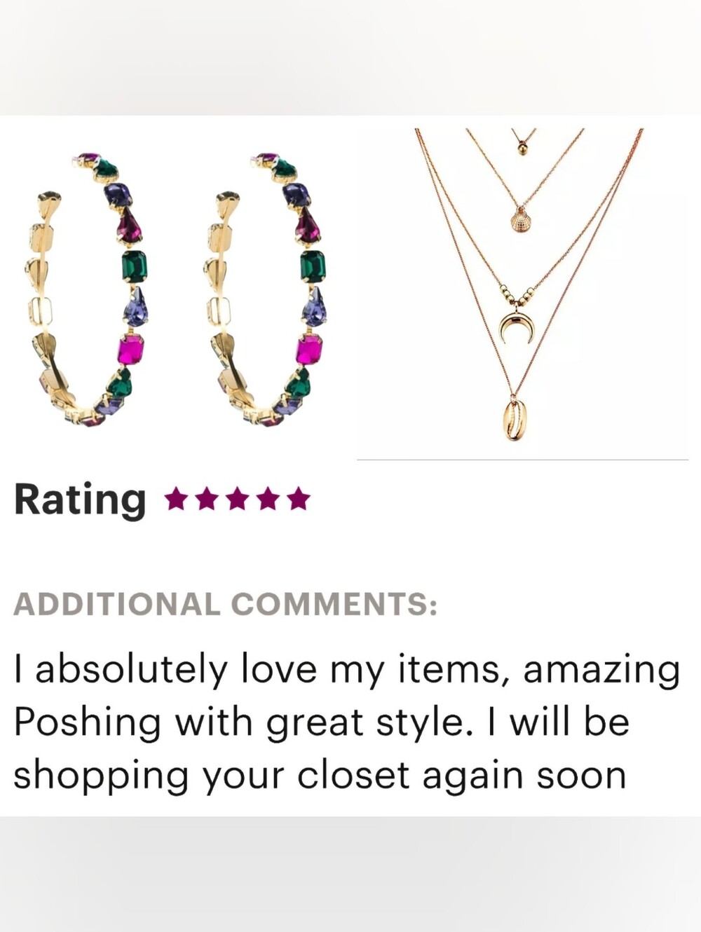 Rhinestone Hoops Multi-color Nickel Free - Picture 6 of 16